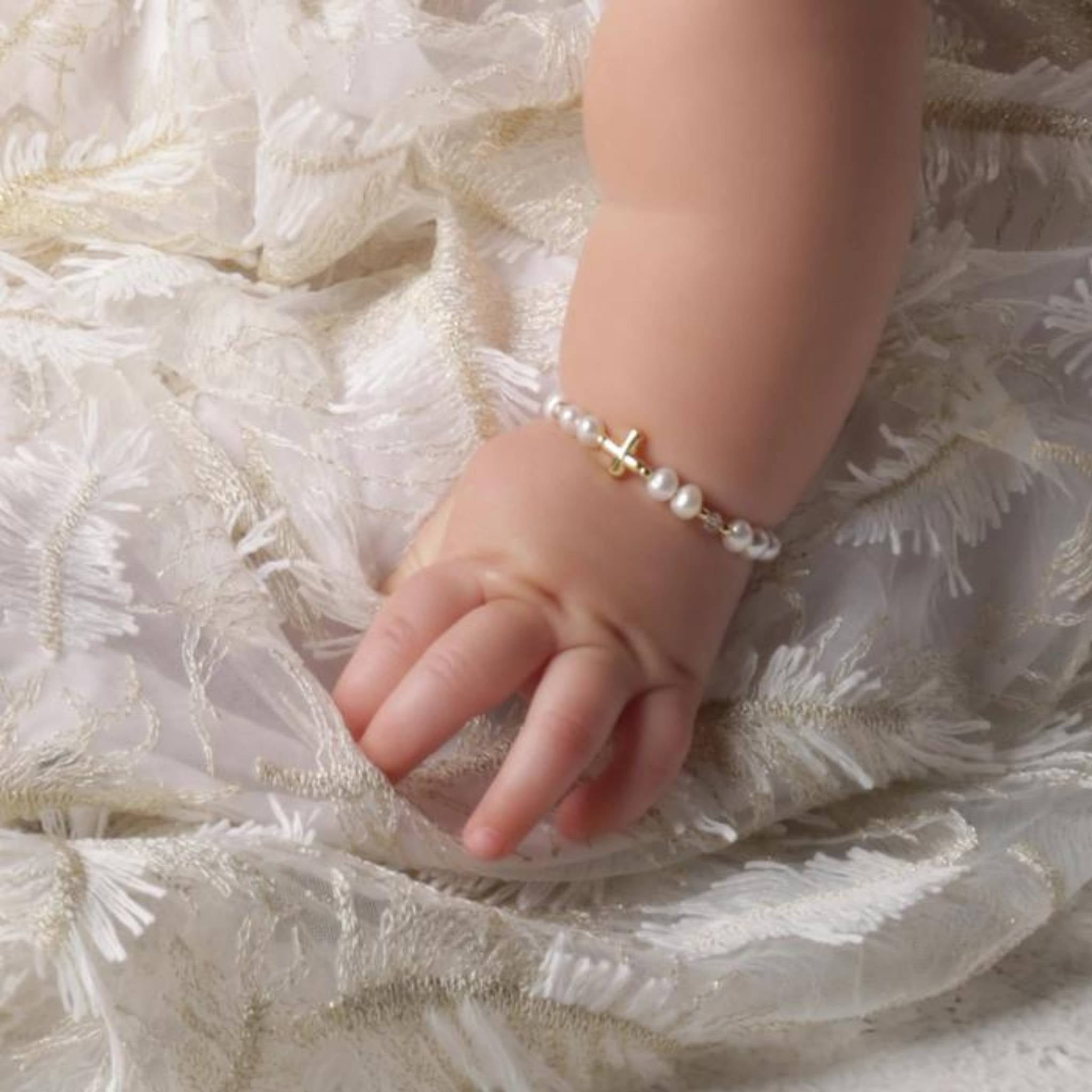 Communion cross pearl bracelet - Cinderella's Closet