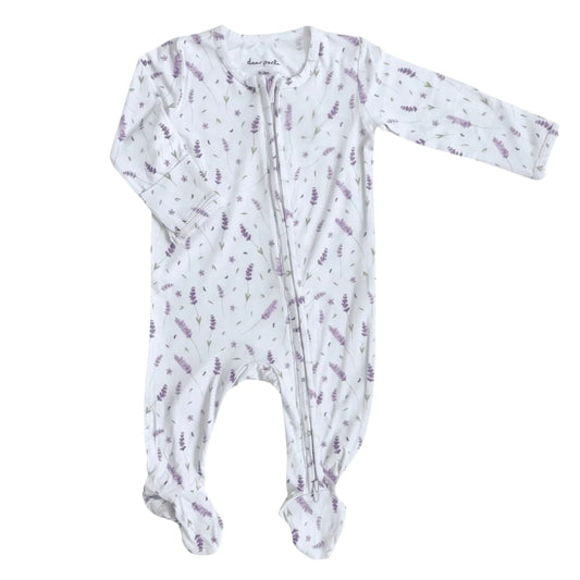 Bamboo Zippered Footie - French Lavender