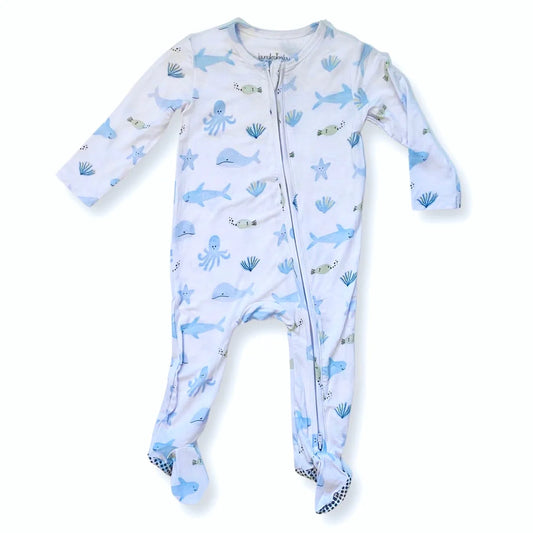 Bamboo Zippered Footie - Under The Sea
