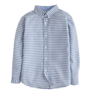 Button Down Shirt - Gray Blue Gingham