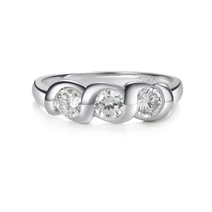 Twisted Band and Three CZ Stones Baby Ring