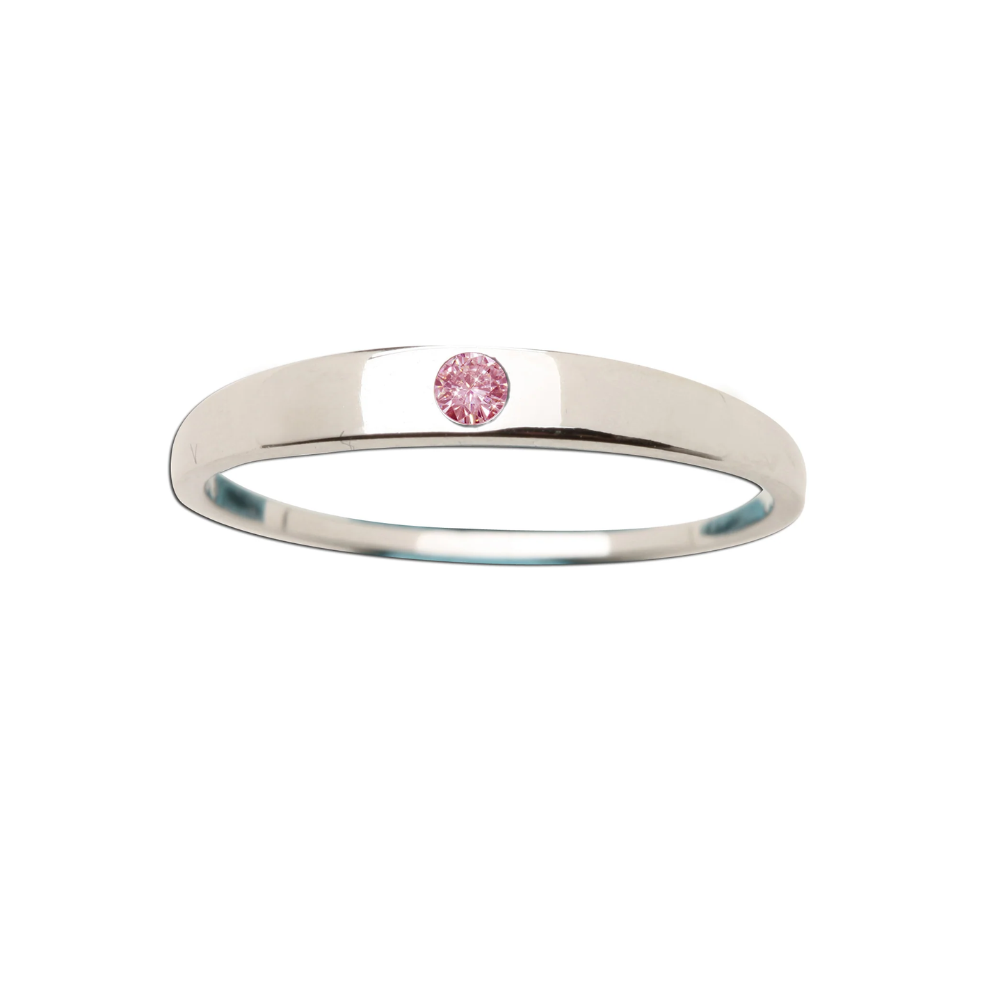 Sterling Silver Baby Ring with Genuine Pink Sapphire