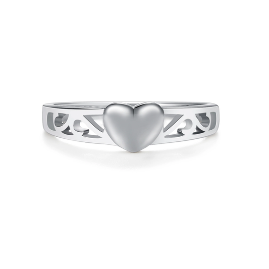 Sterling Silver Baby Ring with Heart Embellishment