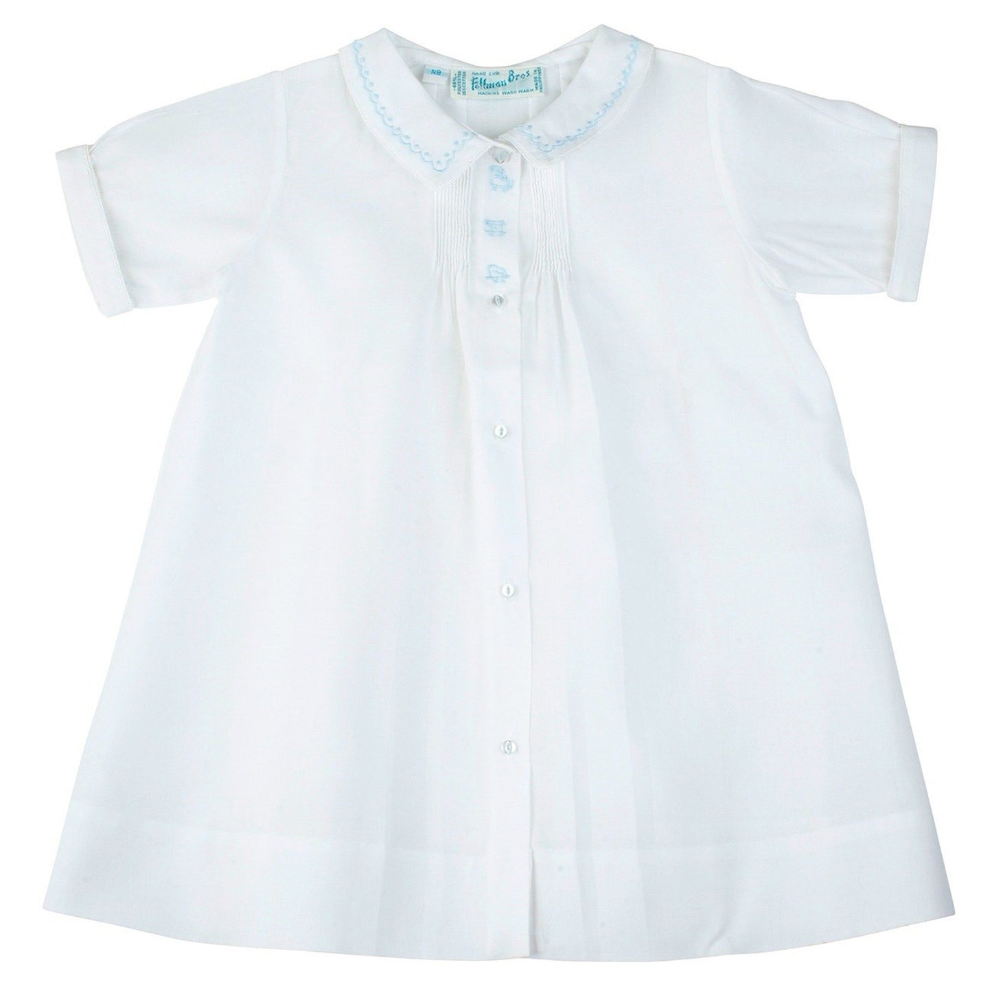 Boys Train Embroidery Folded Daygown