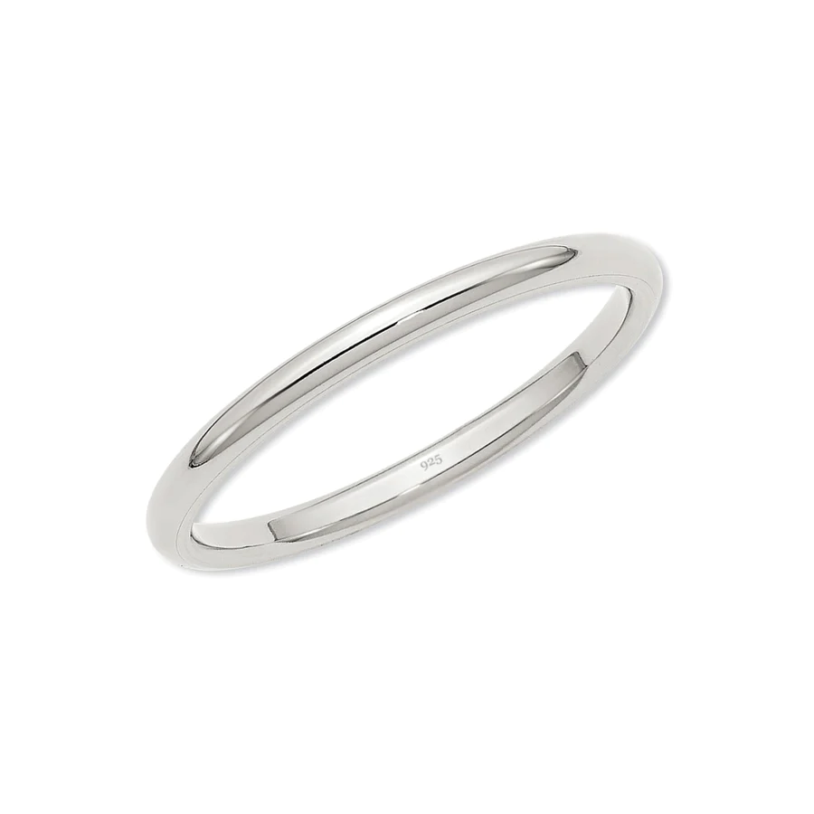Sterling Silver Baby Ring - 2mm Silver Band