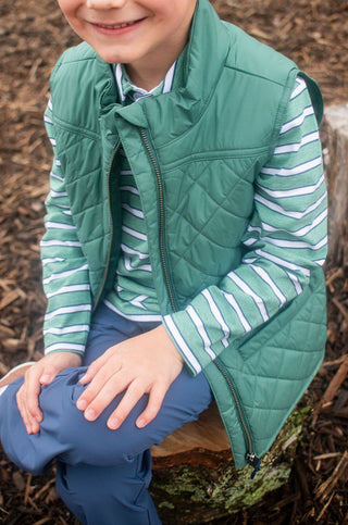 *PRE-ORDER* Boys Pro Quilted Vest - Smoke Pine