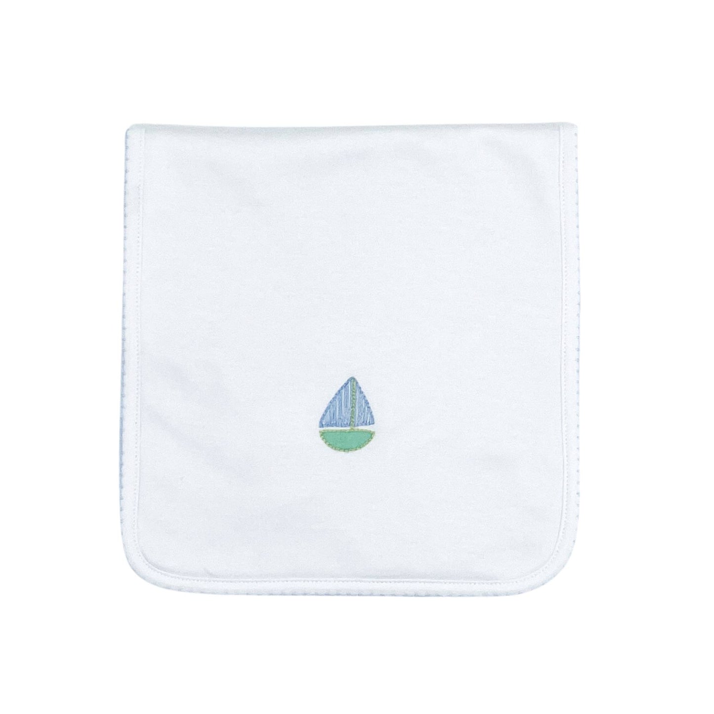 Sweet Sailing Embroidered Burp Cloth