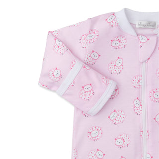 Girls Printed Zip Footie - Fleecy Sheep