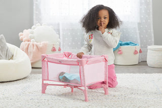 Pink Hearts Pack & Play Crib