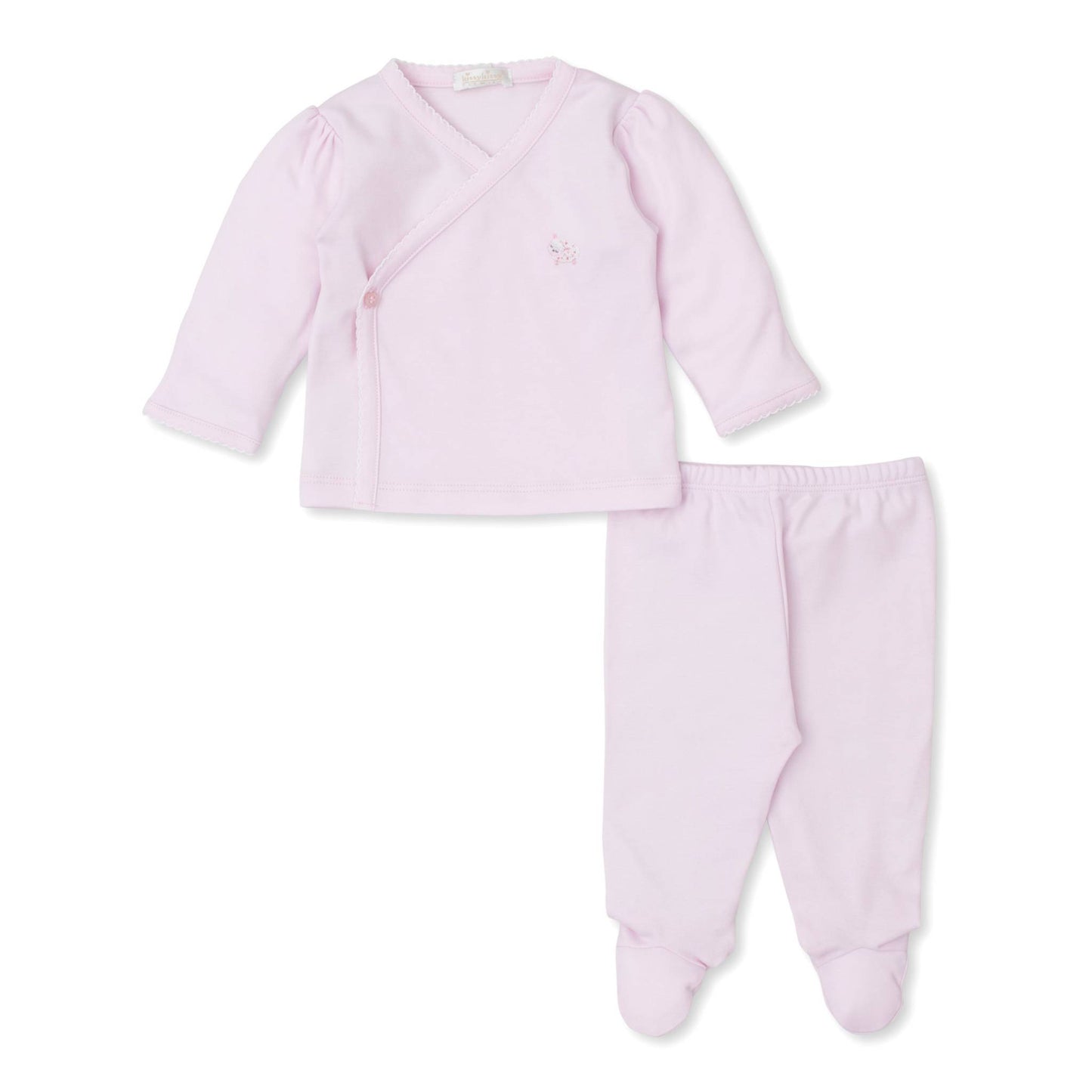 Girls Fleecy Sheep Footed Pant Set with Hand Embroidery