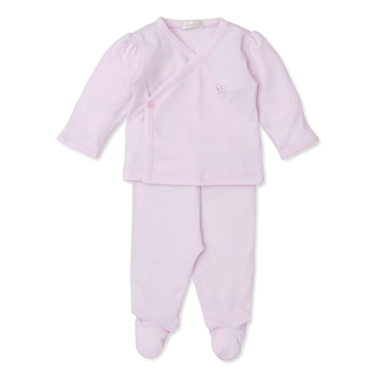 Girls Fleecy Sheep Footed Pant Set with Hand Embroidery