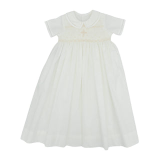 Boys Riley Baptism Gown with Smocked Cross