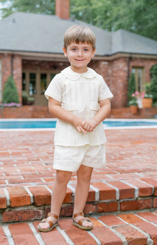 Andrew Heirloom Short Set - Yellow with White