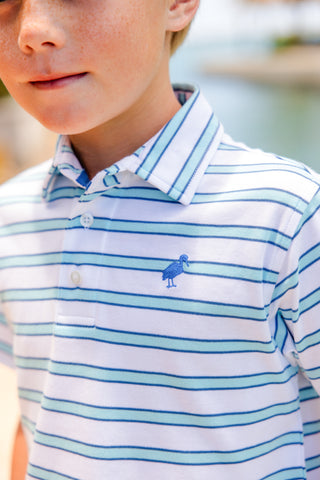 Prim & Proper Polo - Belhaven Blue Stripe
