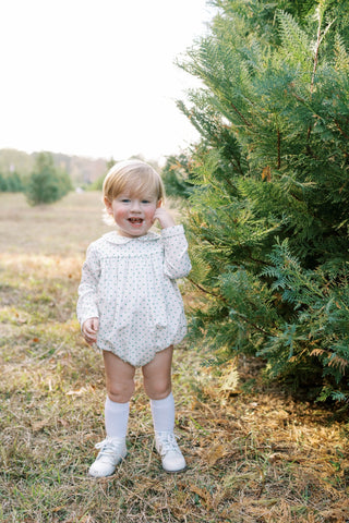 Long-sleeve Covington Bubble (Swiss Dot) - Mistletoe Green