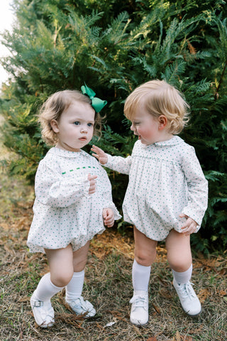 Girls 1956 Ribbon Bubble (Swiss Dot) - Mistletoe Green