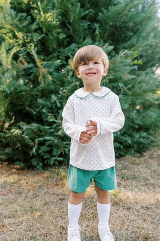 Sibley Short Set (Swiss Dot) - Mistletoe Green