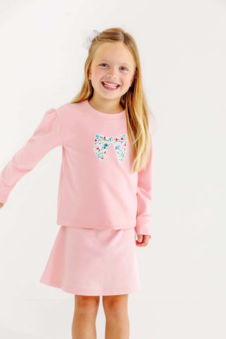 Puff Sleeve Cassidy Crewneck - Sandpearl Pink