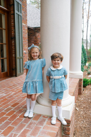 Benton Short Set (Velveteen) - Beaufort Blue