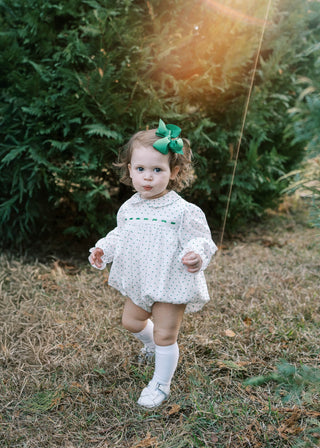 Girls 1956 Ribbon Bubble (Swiss Dot) - Mistletoe Green