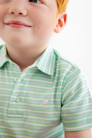 Prim & Proper Polo - Sumner County Stripe (Grace Bay Green)