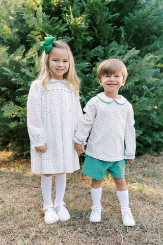 Sibley Short Set (Swiss Dot) - Mistletoe Green
