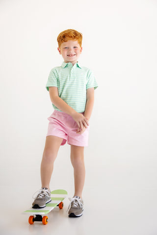 Prim & Proper Polo - Sumner County Stripe (Grace Bay Green)