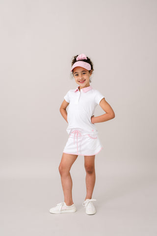 Tiffany Skort - Pure Coconut with Cotton Candy Pink