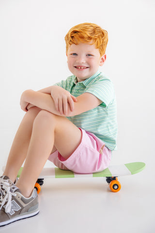 Prim & Proper Polo - Sumner County Stripe (Grace Bay Green)