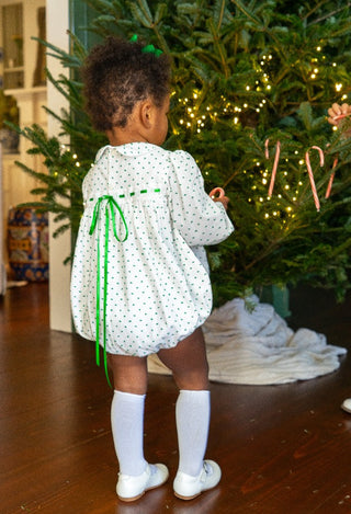 Girls 1956 Ribbon Bubble (Swiss Dot) - Mistletoe Green