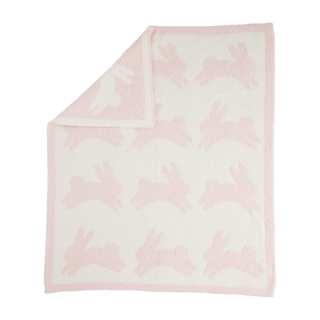 Chenille Blanket - Pink Bunny