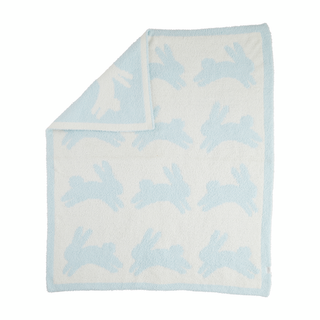 Chenille Blanket - Blue Bunny