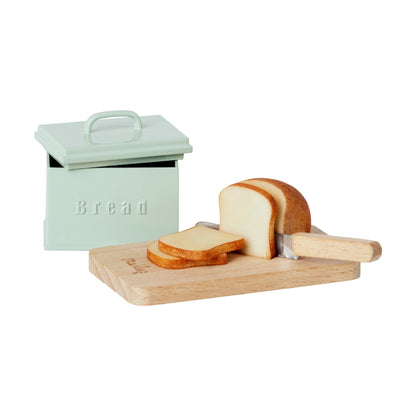 Miniature Bread Box w/ Utensils