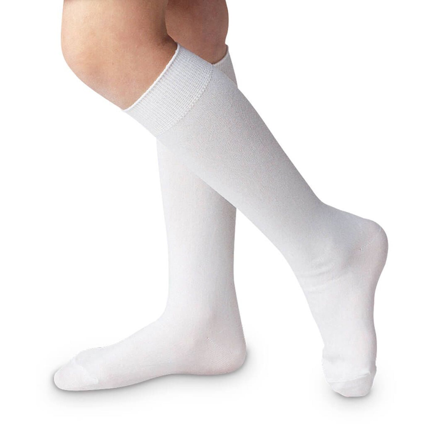 Classic White Nylon Knee High Socks