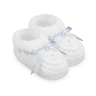 Hand Crochet Ribbon Booties