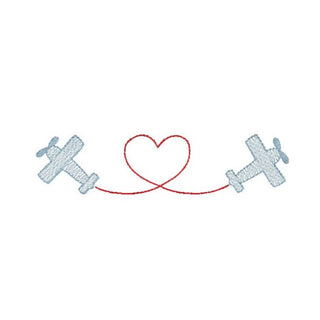 Valentine's Day Airplanes with Heart Sketch Design