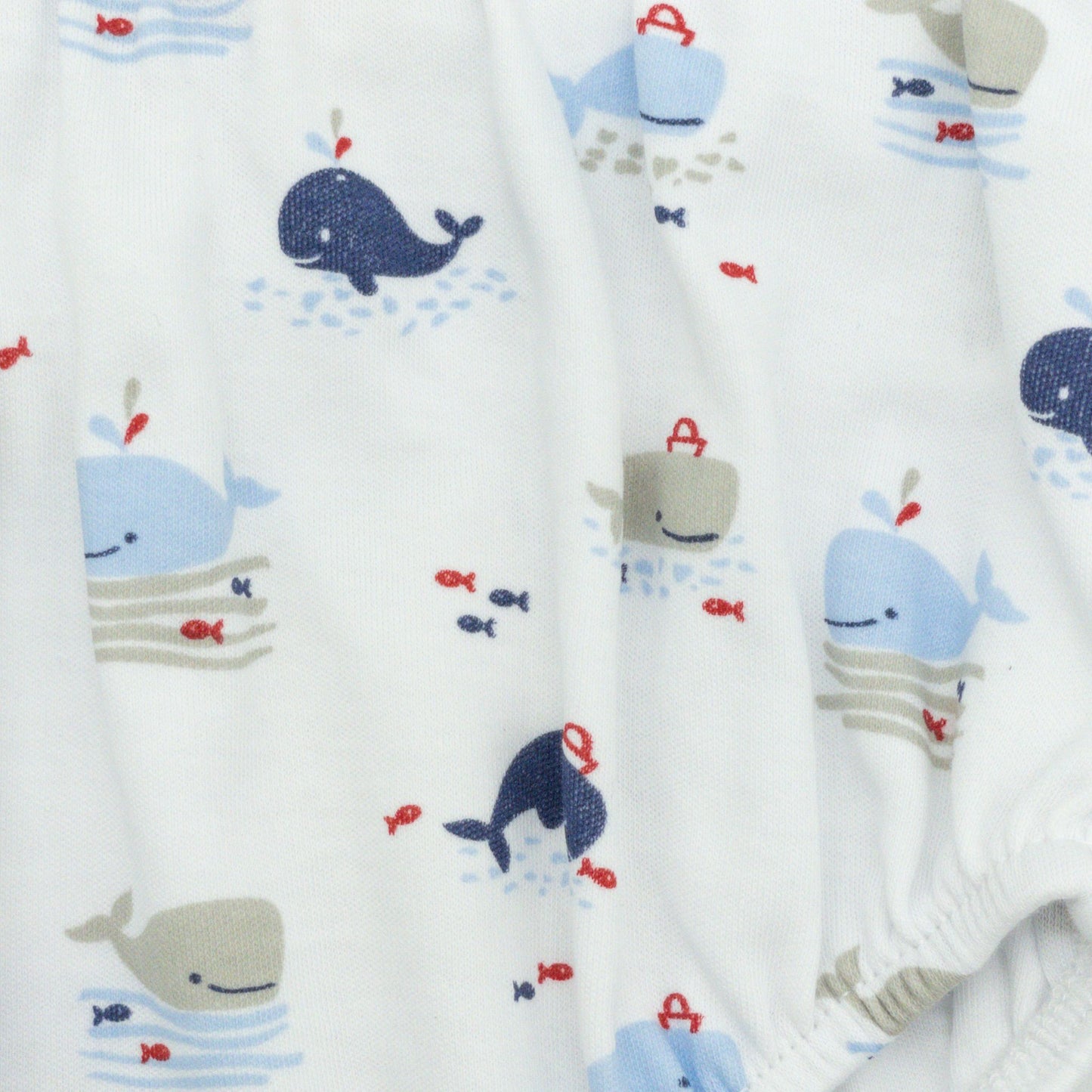 Embroidered Whale Diaper Shirt Set