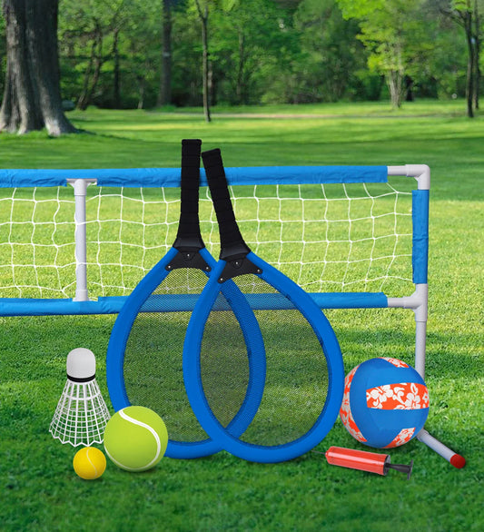 3-in-1 Game Set with Tennis, Badminton, and Volleyball