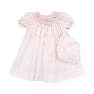 Pink Smocked Daygown with Pearls