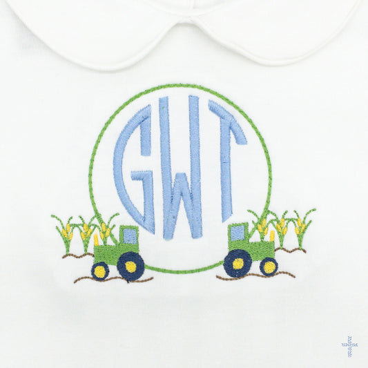 Tractor Frame with Initials Monogram Design
