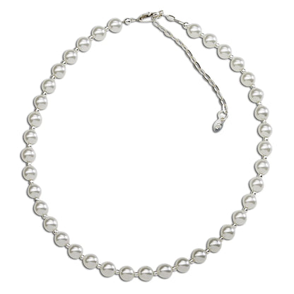 Sterling Silver White Chunky Pearl Necklace