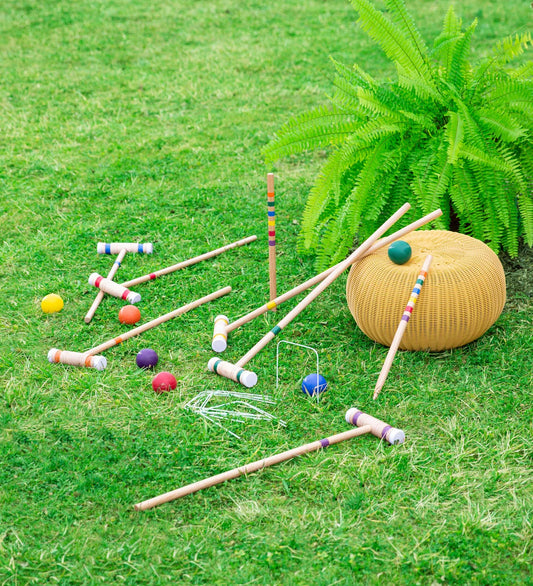 Classic Wooden Croquet Game Set