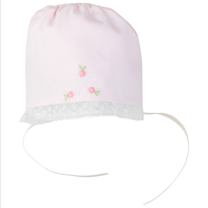 Vintage Bow & Lace Bonnet