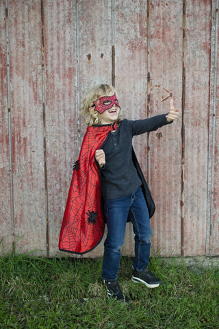 Reversible Spider Bat Cape & Mask - FINAL SALE