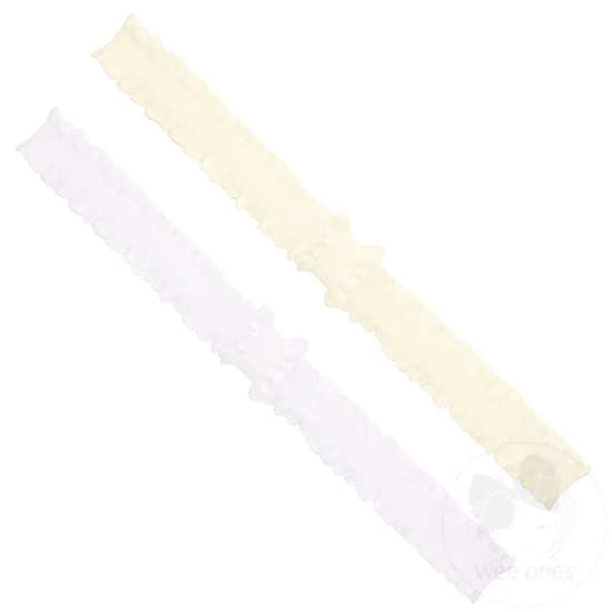 Add-A-Bow Stretch Ruffle Edge Baby Bands - Two Pack