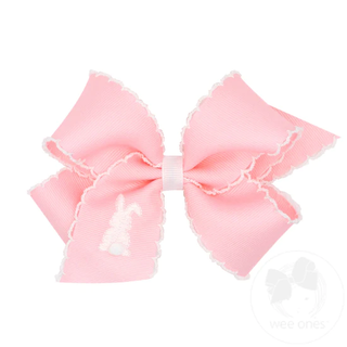 Grosgrain Moonstitch Embroidered Hair Bow - Easter