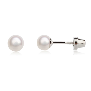 Sterling Silver Pearl Earrings - White