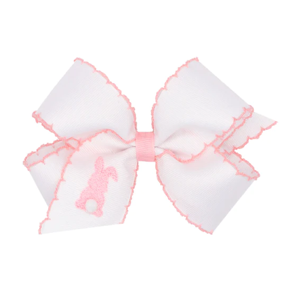 Grosgrain Moonstitch Embroidered Hair Bow - Easter