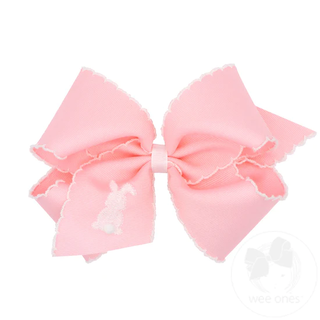 Grosgrain Moonstitch Embroidered Hair Bow - Easter