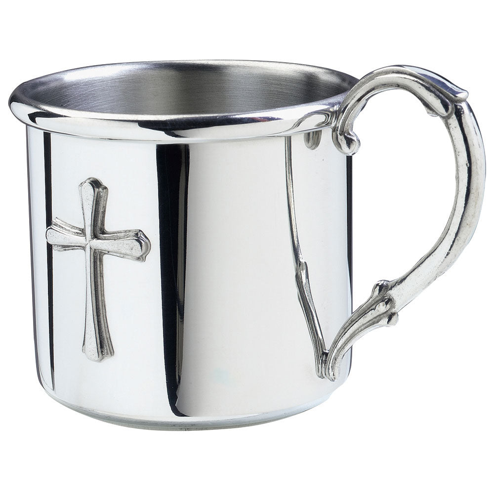 Easton Pewter Baby Cup with Cross